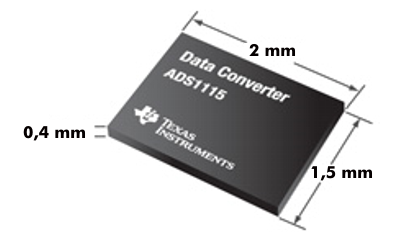 ADS1115 16-bit A/D converter in the QFN package from Texas Instruments