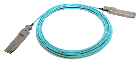 Active optical cable (AOC) for QSFP modules, photo: Sylex