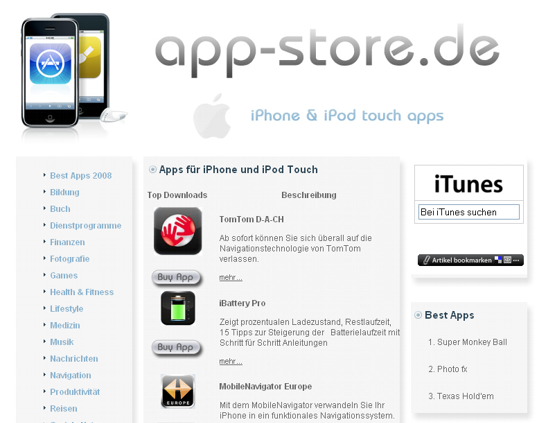App store with apps offers for iPhone