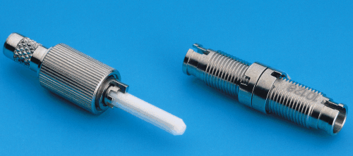 DIN connector for gradient fibers, photo: Huber + Suhner
