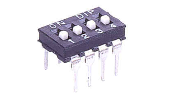 DIP switches, consisting of four slide switches.