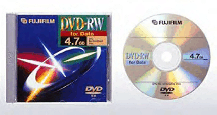 DVD-RW und Jewel-Box von Fujifilm