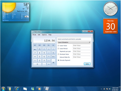 Desktop von Windows 7 von Microsoft