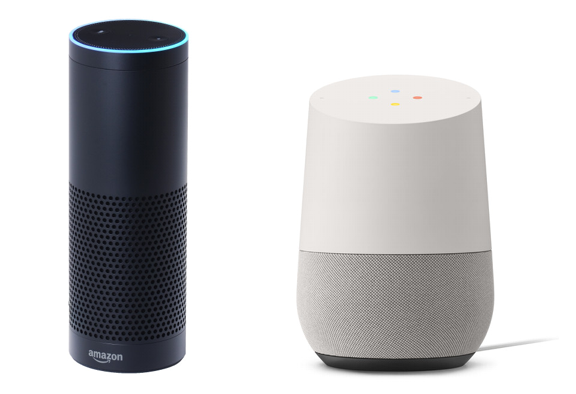 Digital voice assistants: Alexa from Amazon and Google Home