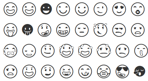 Emojis aus dem Themenbereich Gesichter, Sreenshot: getemoji.com