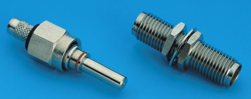 FSMA connector and coupling. Photo Huber + Suhner