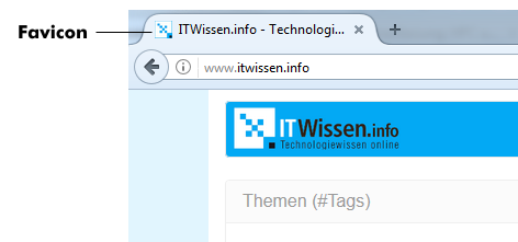 Favicon in the header of a browser.