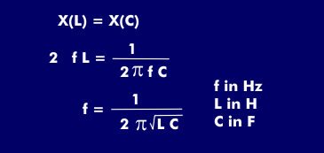 Formula for calculating the resonant frequency of oscillating circuits