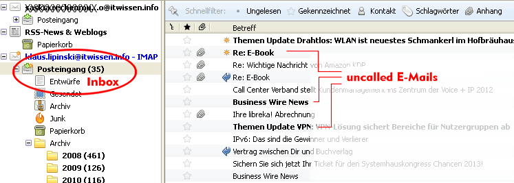Inbox, in Mozilla Thunderbird