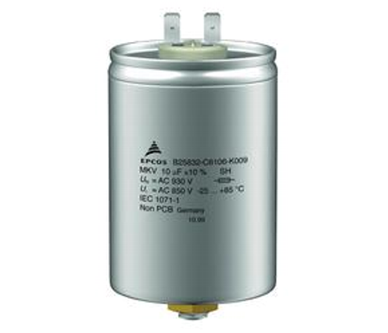 Power capacitor with 10 µF and 850 V, photo: Epcos
