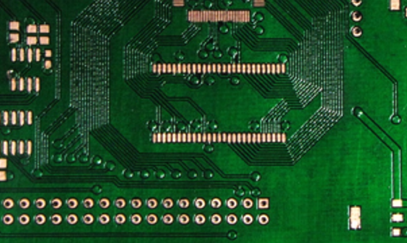 Printed circuit board with solder mask, photo: retromaster