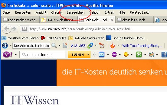Bookmark function on Firefox