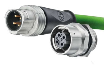 M12 connector with push-pull locking, photo: industr.com