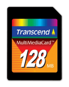 Multimedia card with 128 MB from Transcend. Photo: PoHo Multimedia GmbH