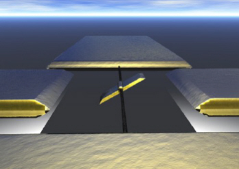 Nanomotor mit Kohlenstoffnanoröhre als Rotor, Grafik: physicsweb.org