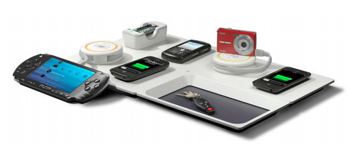 Powermat for contactless charging of batteries, photo: techtoy.de