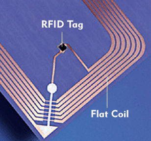 RFID tag with flat coil, photo: Tagnew