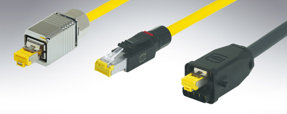 RJ45 connector for 10 Gigabit Ethernet, Photo: Harting