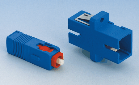 SC connector and coupling. Photo: Huber + Suhner