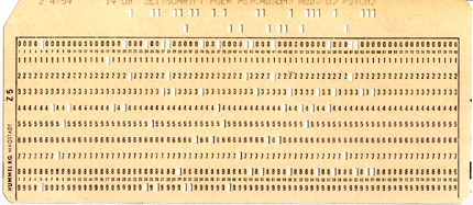 Standardized punch card, photo: Uni-Saarland
