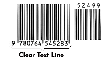 Bar code with plain text line
