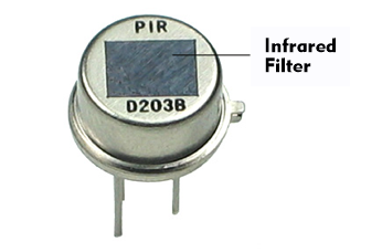 Temperature-sensitive PIR sensor of a motion detector, photo. futurlec.com.