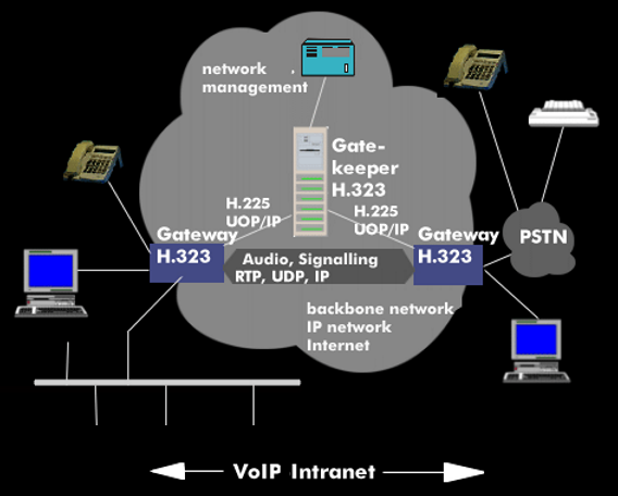 Topology of a corporate VoIP network