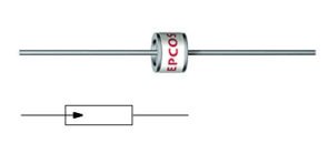 Surge arrester from Epcos and DIN circuit symbol, photo: Schuricht