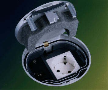 Underfloor sockets for data (RJ 45) and low voltage, photo: Ackermann
