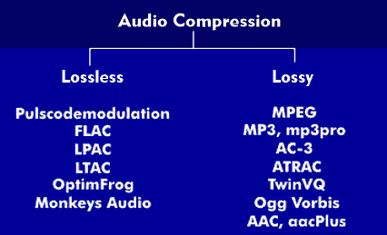 Lossless and lossy audio compression