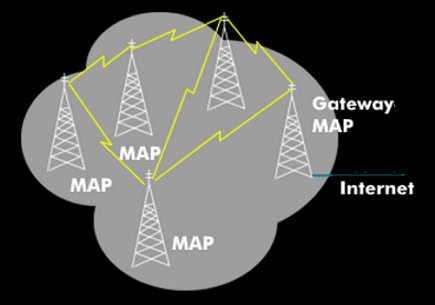 Mesh radio structure in a mesh network