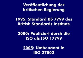 Vom BS 7799 über die ISO 17799 zur ISO 27002