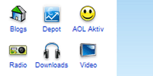 Widgets auf der AOL-Homepage